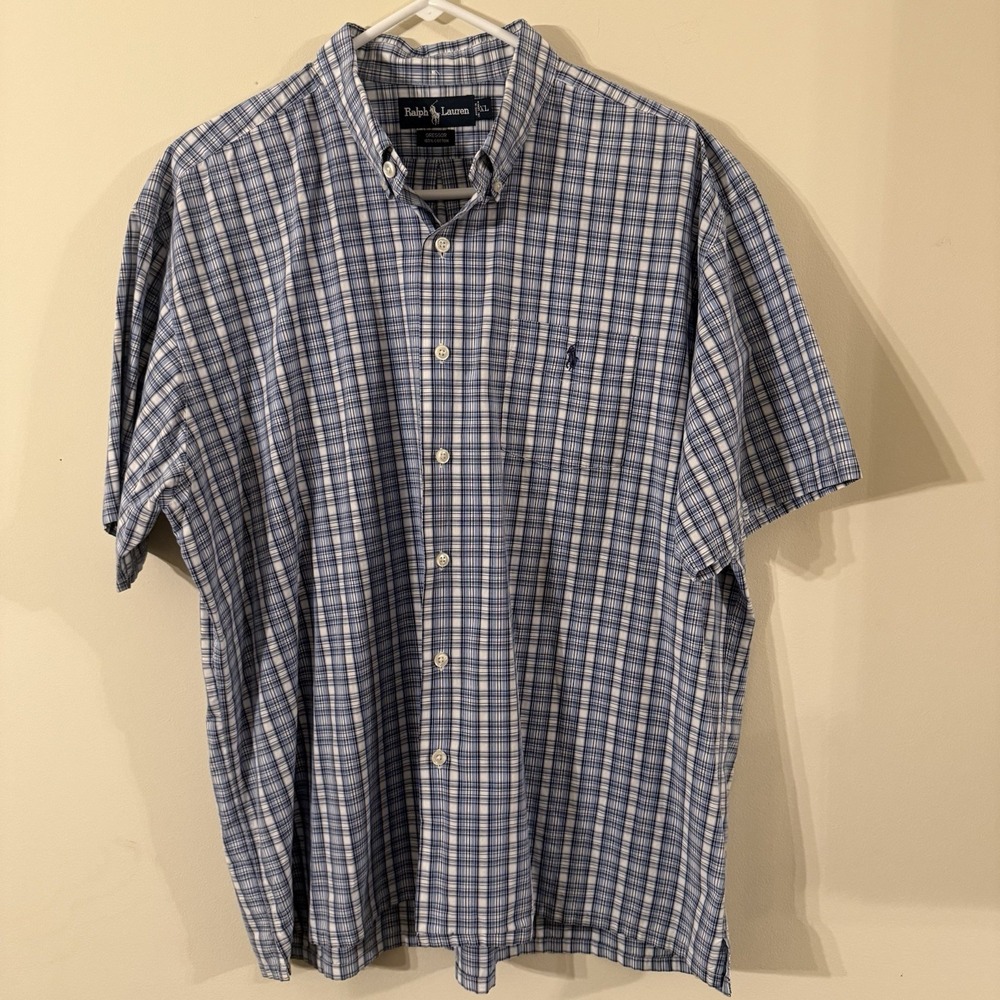 Men's Ralph Lauren Polo Greggor Button-up Button Collar Shirt Plaid Size XL